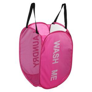 1 Pc 75L Folding Laundry Basket Durable Folding Hamper for Bathroom Pink